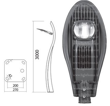 چراغ حیاطی و پارکی شعاع مدل sh-lx-cobra03 - چراغ حیاطی یک طرفه شعاع مدل sh-7130-30W