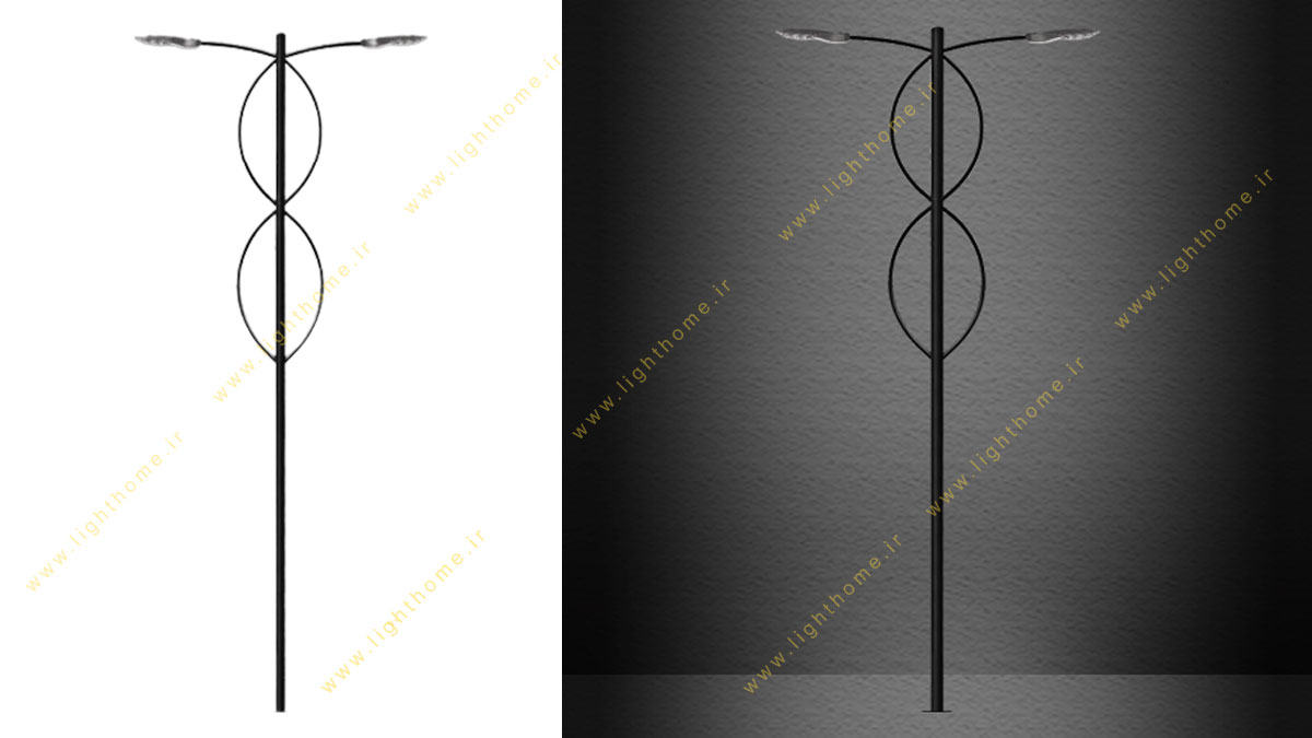 پایه چراغ خیابانی 2 طرفه 9 متری متقارن آنجلای سوتارا ST-522305