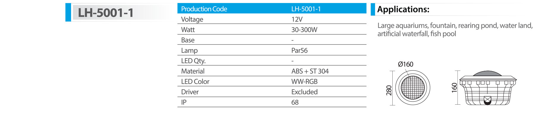 چراغ استخری گرد شعاع مدل hl-5001-1