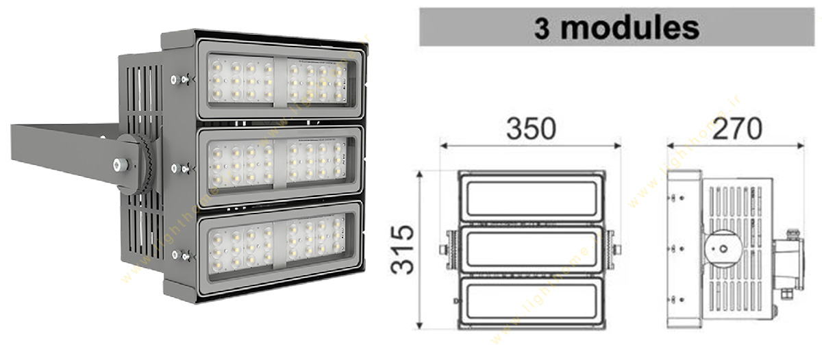 پروژکتور300 وات SMD گلنور مدل ماتریس