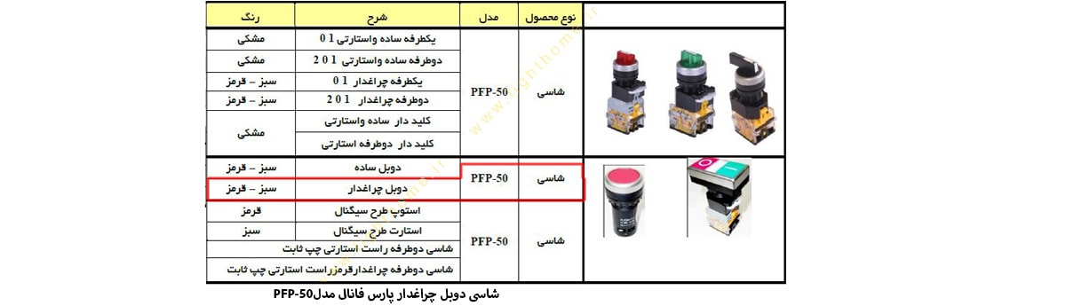 شاسی دوبل چراغ دار پارس فانال مدل PFP-50